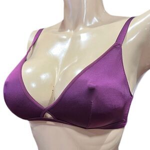 Victoria’s Secret Supersoft Satiny Unlined bralette bra Burgundy Medium